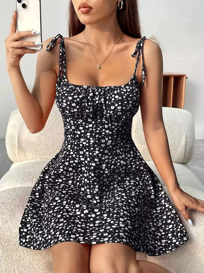 Hazel Blues® |  Floral Print Tie Strap Mini Dress