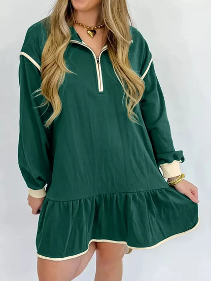 Hazel Blues® |  Ruffled Hem Dropped Shoulder Mini Dress
