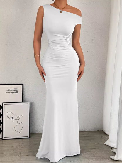 Hazel Blues® |  One-Shoulder Ruched Bodycon Maxi Dress