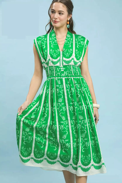 Hazel Blues® |  Umgee Sleeveless Smocked Midi Dress