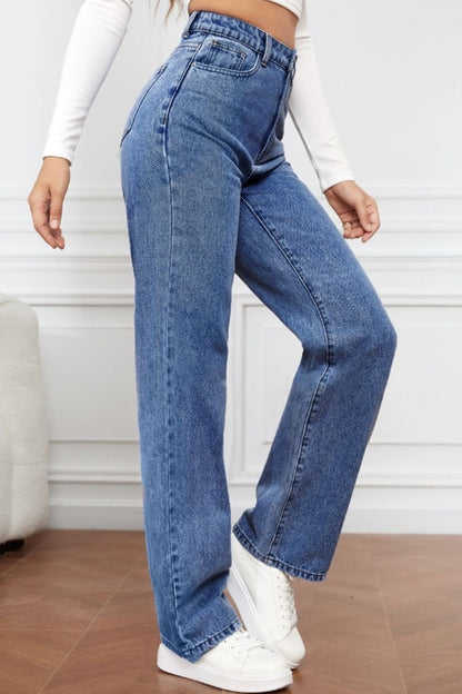 Hazel Blues® |  High Waist Straight Jeans