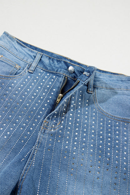 Hazel Blues® |  Rhinestone High Waist Denim Shorts