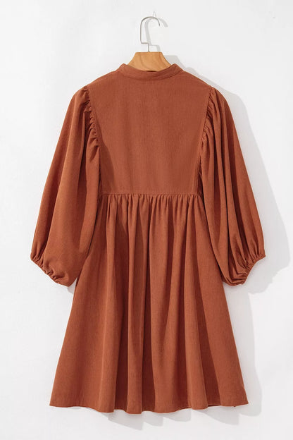 Hazel Blues® |  Corduroy Button-Down Babydoll Dress