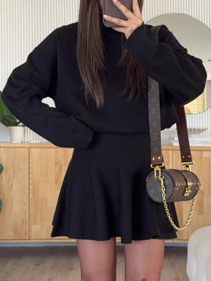 Hazel Blues® |  Round Neck Long Sleeve Mini Sweater Dress