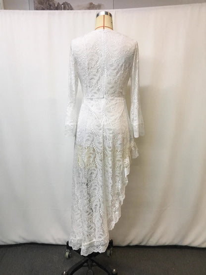 Hazel Blues® |  Lace High-Low V-Neck Dress