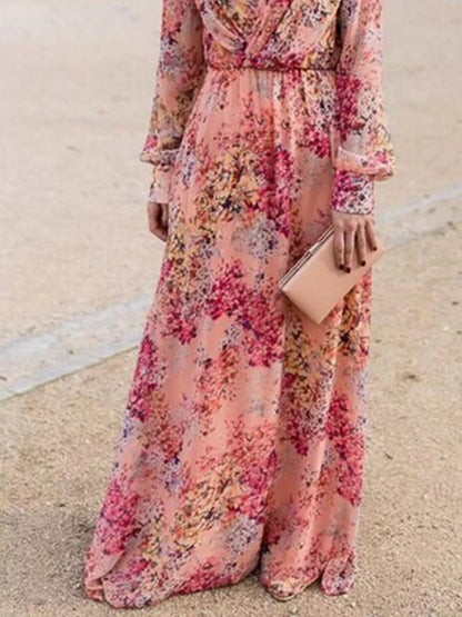Hazel Blues® | Floral Print Long Sleeve Maxi Dress