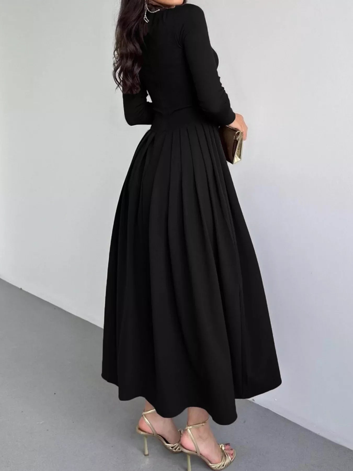 Hazel Blues® |  Ruched One Shoulder Long Sleeve Dress