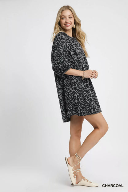 Hazel Blues® |  Umgee Leopard Print Jacquard Mini Dress