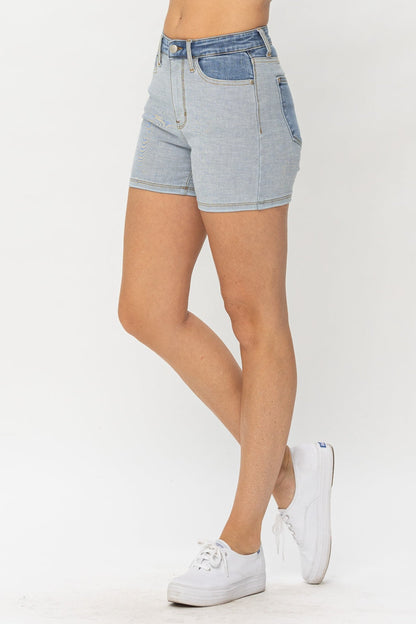 Hazel Blues® |  Judy Blue Color Block Denim Shorts