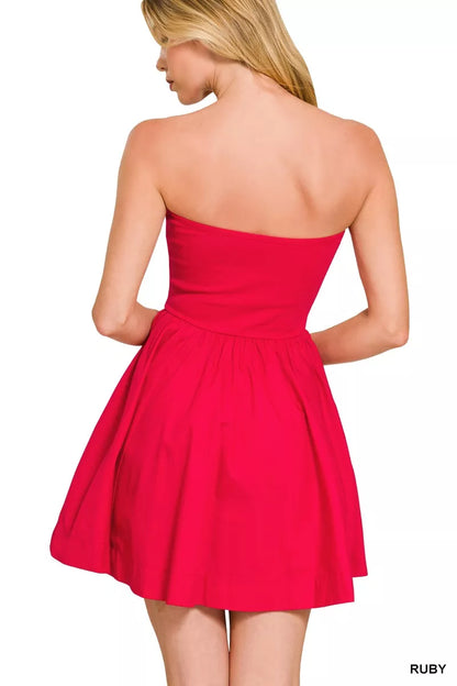 Hazel Blues® |  Zenana Combined Knit Tube Top Flare Mini Dress