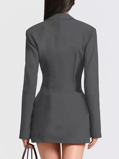 Hazel Blues® | Blazer-Style Long Sleeve Mini Dress