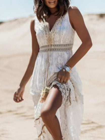 Hazel Blues® |  Lace V-Neck Sleeveless Maxi Dress