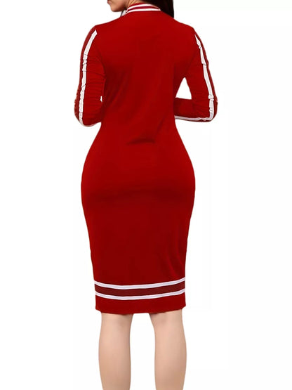 Hazel Blues® |  Striped Bodycon Long Sleeve Dress