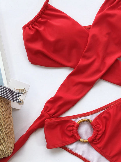 Hazel Blues® |  Halter Neck Two-Piece Bikini Set