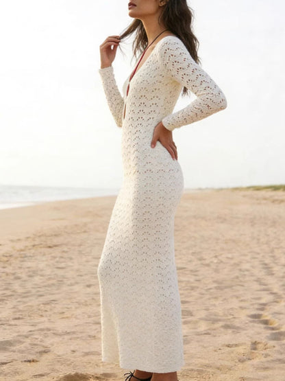 Hazel Blues® |  Crochet Knit Cover-Up Dress