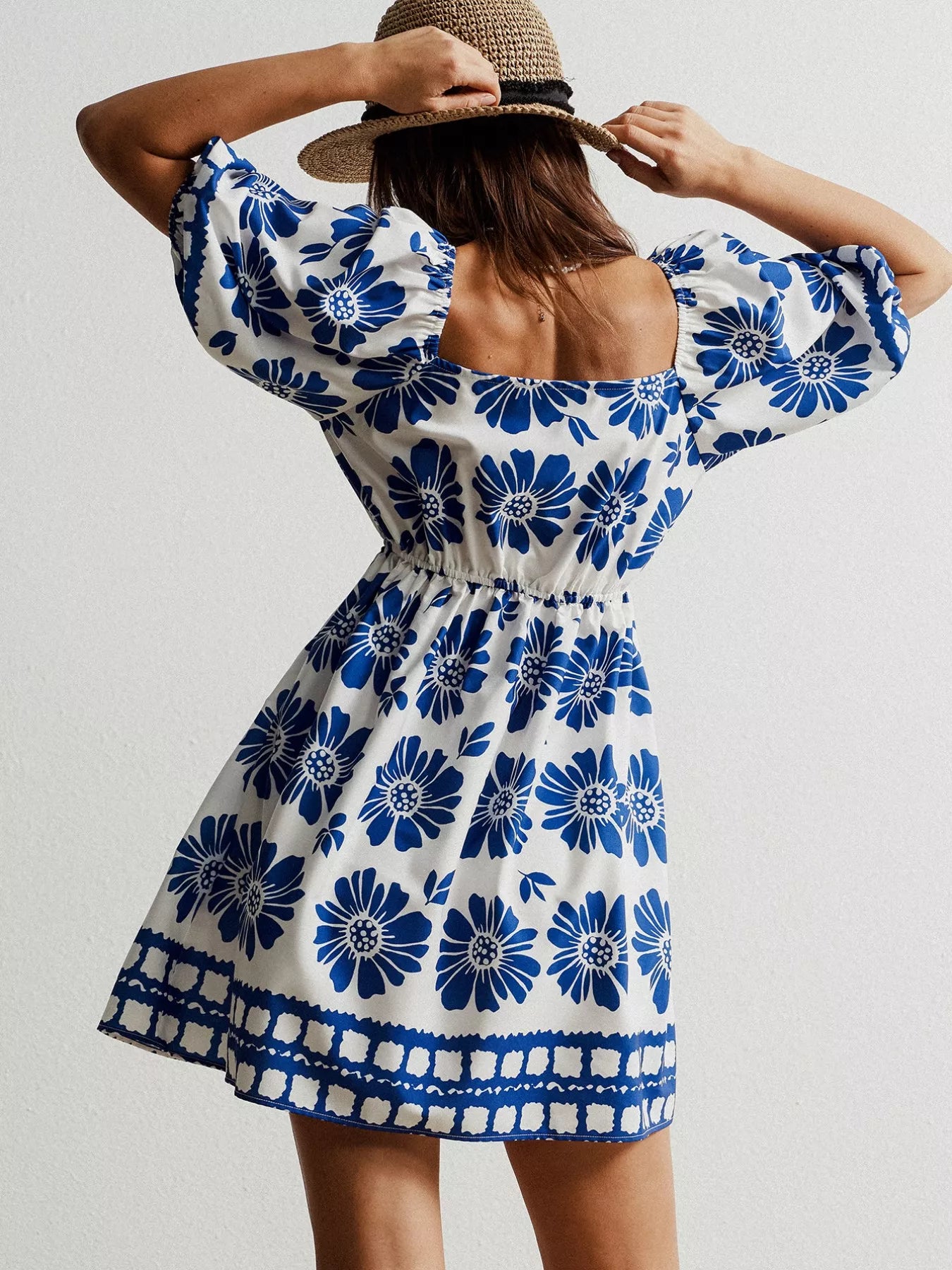 Hazel Blues® |  Floral Print Puff Sleeve Mini Dress
