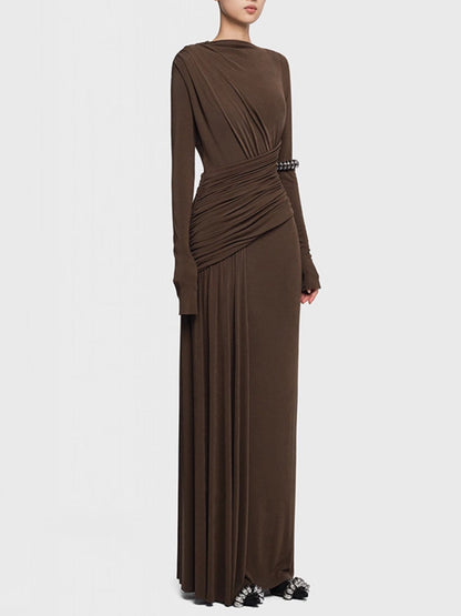 Hazel Blues® |  Ruched Long Sleeve Maxi Dress