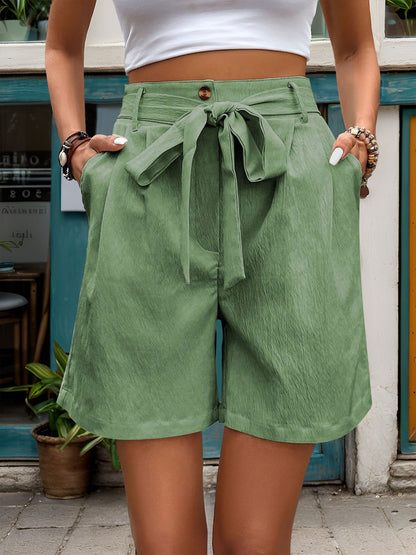 Hazel Blues® |  Tied High Waist Shorts with Pockets