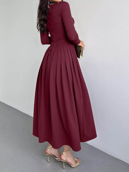 Hazel Blues® |  Ruched One Shoulder Long Sleeve Dress
