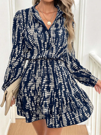 Hazel Blues® |  Ruffled Hem Long Sleeve Mini Dress
