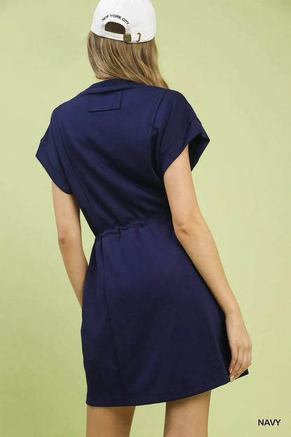 Hazel Blues® |  Umgee Knit Zip Front Drawstring Dress