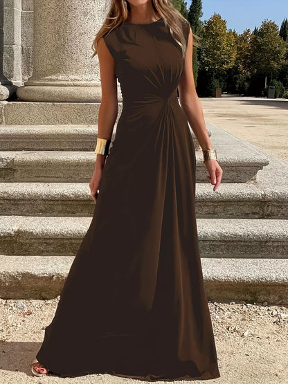 Hazel Blues® |  Twisted Round Neck Sleeveless Maxi Dress