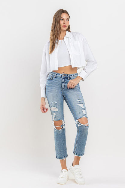Hazel Blues® |  Lovervet High Rise Slim Straight Jeans