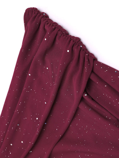 Hazel Blues® |  Glitter Off-Shoulder Maxi Dress