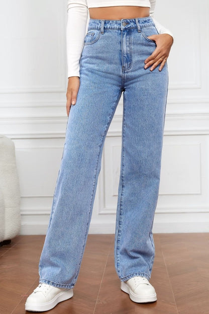 Hazel Blues® |  High Waist Straight Jeans