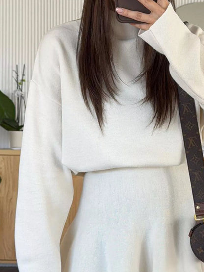 Hazel Blues® |  Round Neck Long Sleeve Mini Sweater Dress