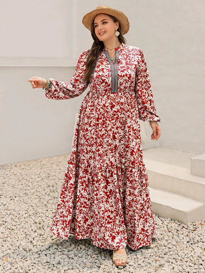Hazel Blues® | Floral Print Long Sleeve Maxi Dress