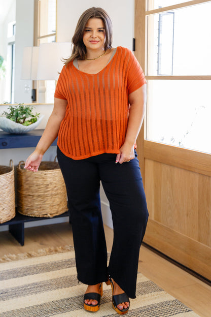 Hazel Blues® |  August High Rise Wide Leg Crop Jeans in Black