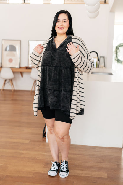 Hazel Blues® |  Borrowed Time Mineral Wash V-Neck Dress