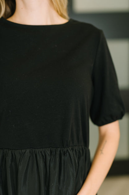 Hazel Blues® |  Contrast Charm Midi Black Dress