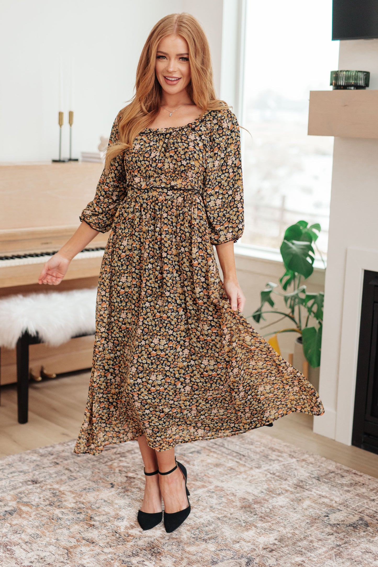 Hazel Blues® |  Ever So Briefly Floral Maxi Dress