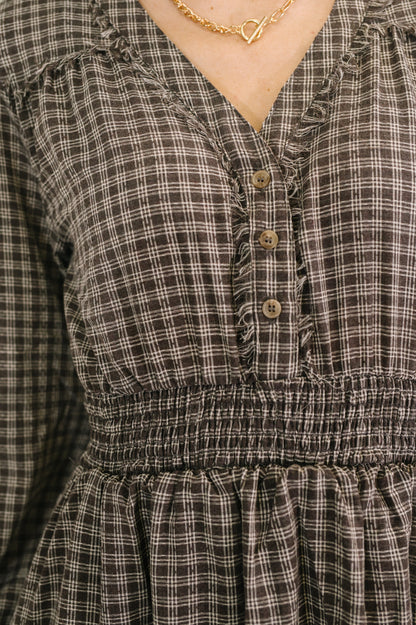 Hazel Blues® |  Fairytale Plot Plaid Midi Dress