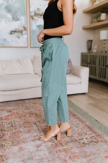 Hazel Blues® |  Love Me Dearly High Waisted Pants in Jade