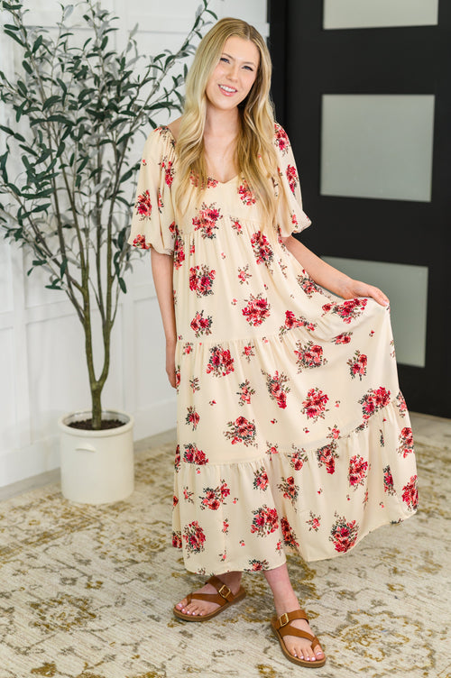 Hazel Blues® |  Petals & Postcards Balloon Sleeve Dress