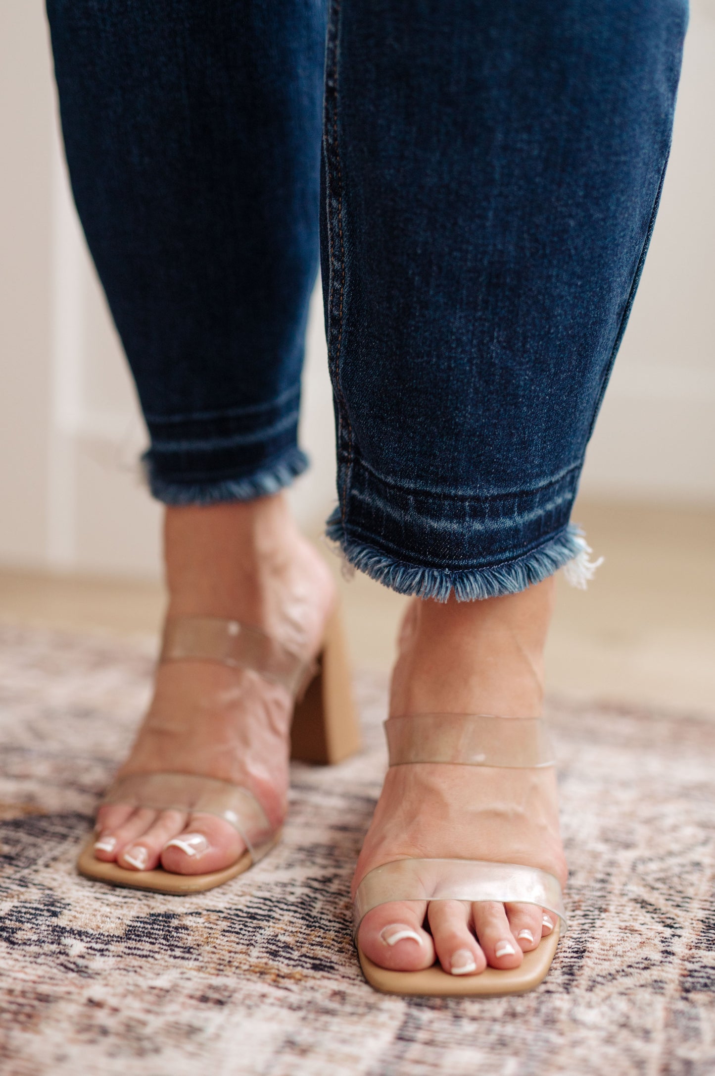 Hazel Blues® |  Phillipa High Rise Release Hem Slim Jeans