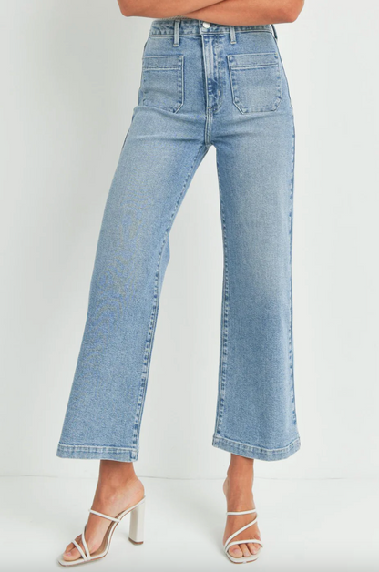 Just Black Patch Pocket Wide Leg Jeans