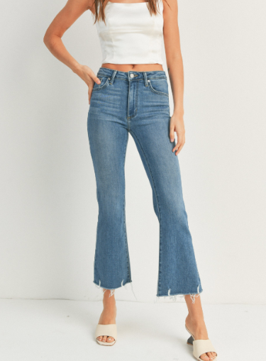 Just Black Cropped Flare Jean