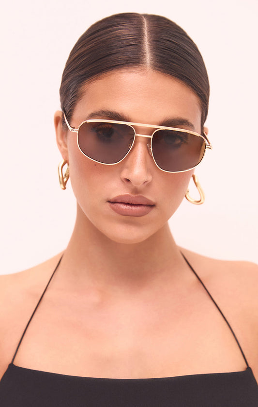 Banbé Eyewear The Halle Sunglasses ~ Gold/Brown