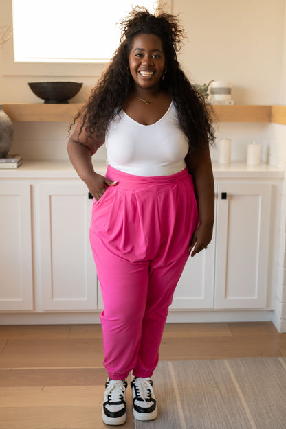 Hazel Blues® |  The Motive Slouch Jogger in Hot Pink