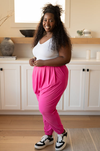 Hazel Blues® |  The Motive Slouch Jogger in Hot Pink