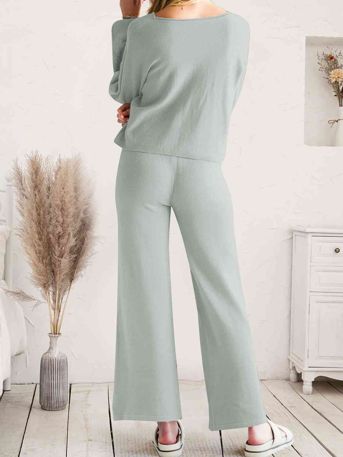Hazel Blues® |  Long Sleeve Lounge Top and Drawstring Pants Set