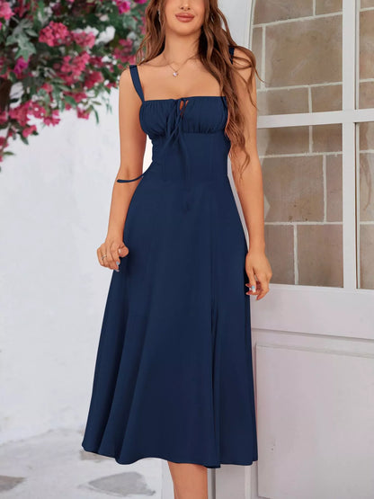 Hazel Blues® |  Tie-Front A-Line Midi Dress