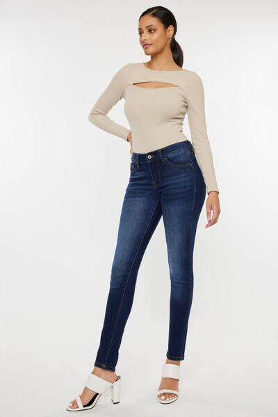 Hazel Blues® |  Kancan Mid Rise Gradient Skinny Jeans