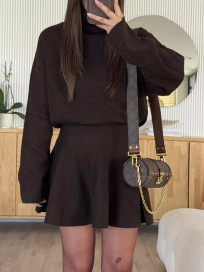 Hazel Blues® |  Round Neck Long Sleeve Mini Sweater Dress
