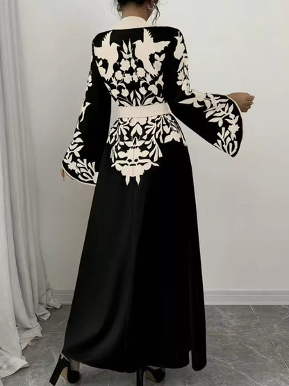 Hazel Blues® |  Printed Tie Waist Maxi Dress