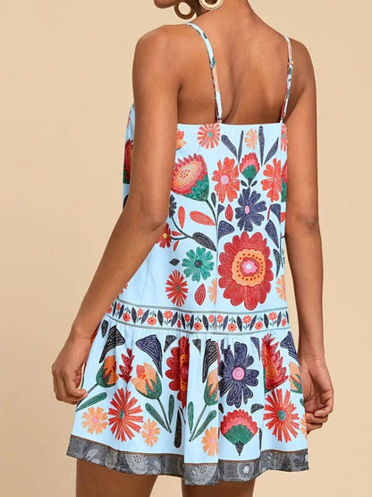 Hazel Blues® |  Floral Print Sleeveless Mini Dress